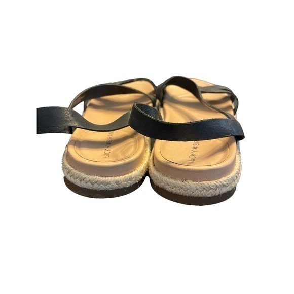 Lucky Brand Womens Darli Black Leather‎ Open Toe Slingback Sandals Size 7.5 - Picture 3 of 5